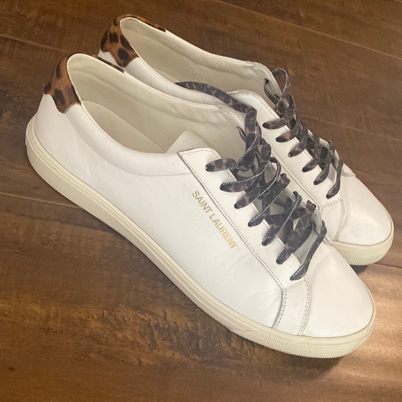 YSL Leopard Trim Andy Sneaker - Picture 1 of 5